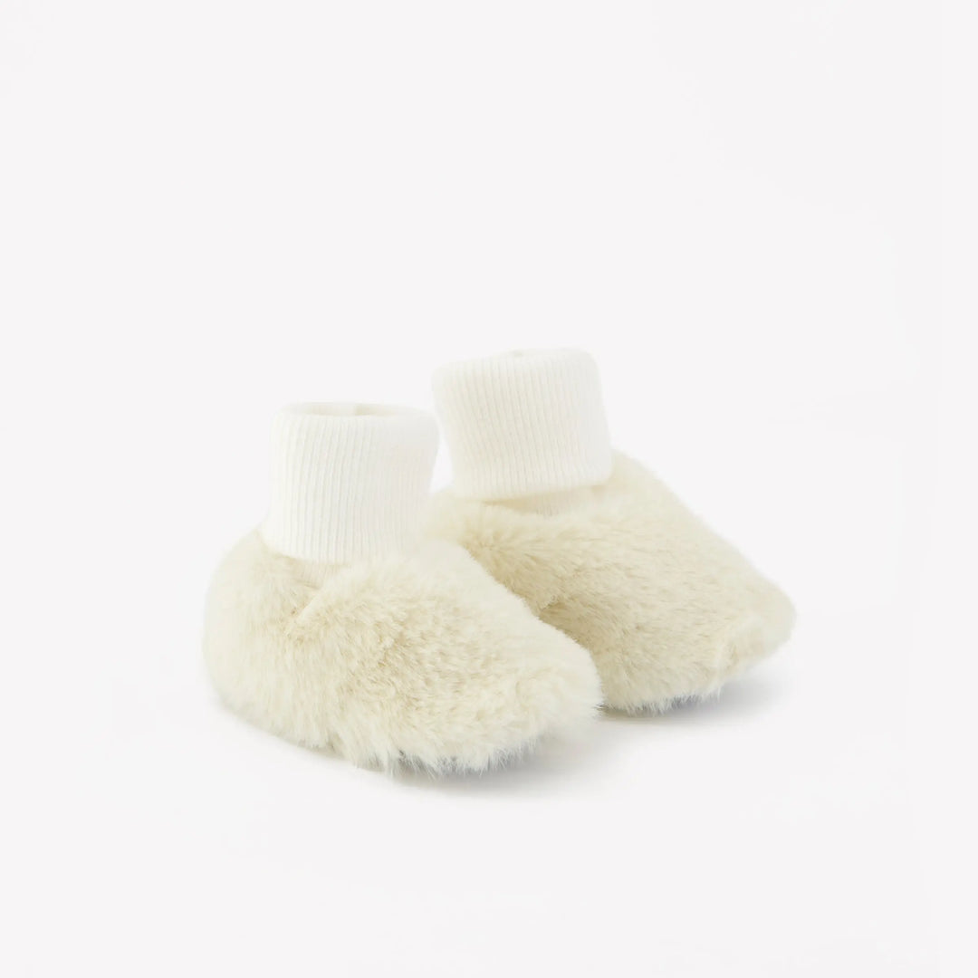 Blue Almonds Ltd Baby Fluffy Ivory Slippers Tartine et Chocolat