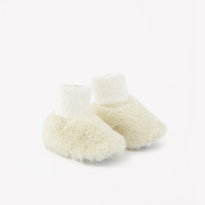 Blue Almonds Ltd Baby Fluffy Ivory Slippers Tartine et Chocolat