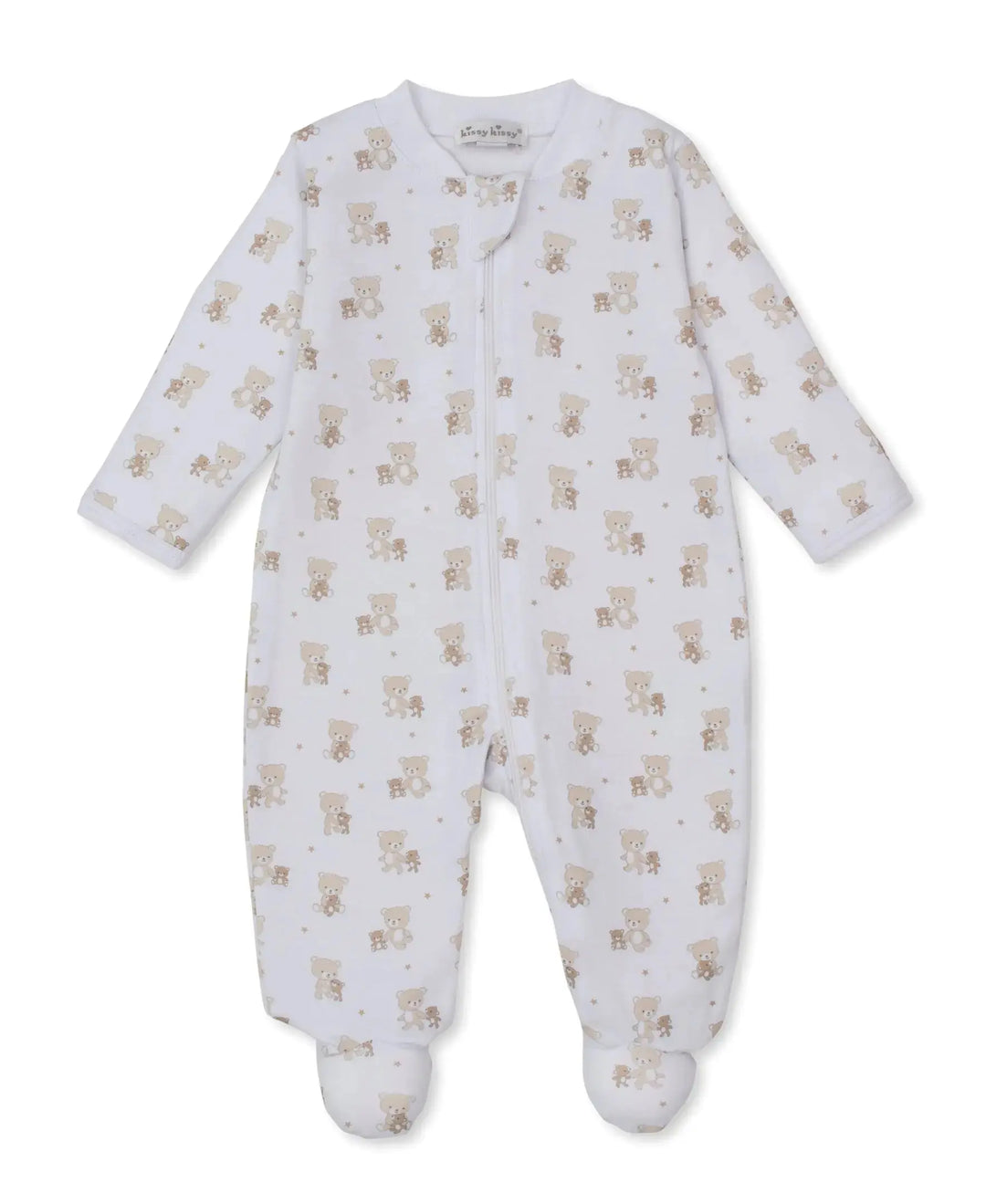 Blue Almonds Ltd Baby Footie with Zip - Teddy Bear Love Kissy Kissy