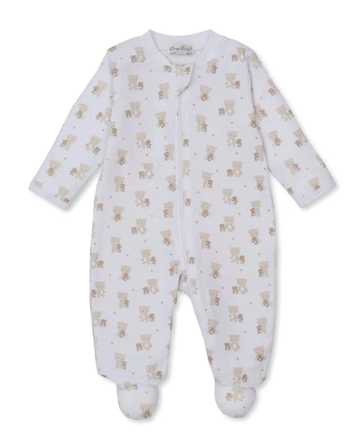 Blue Almonds Ltd Baby Footie with Zip - Teddy Bear Love Kissy Kissy
