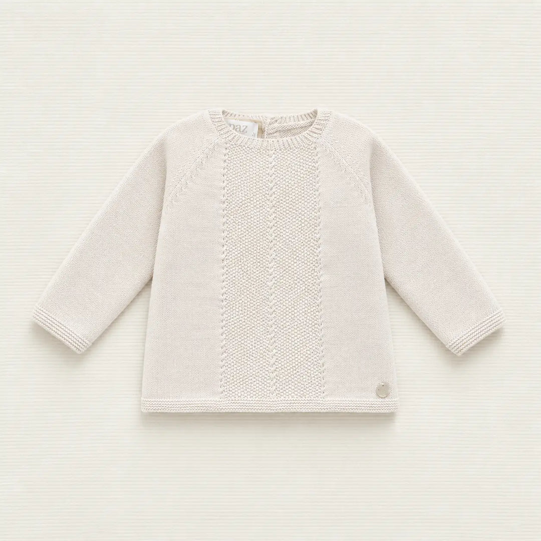 Blue Almonds Ltd Baby Four-Piece Knitted Gift Set in Winter Cream Paz Rodriguez