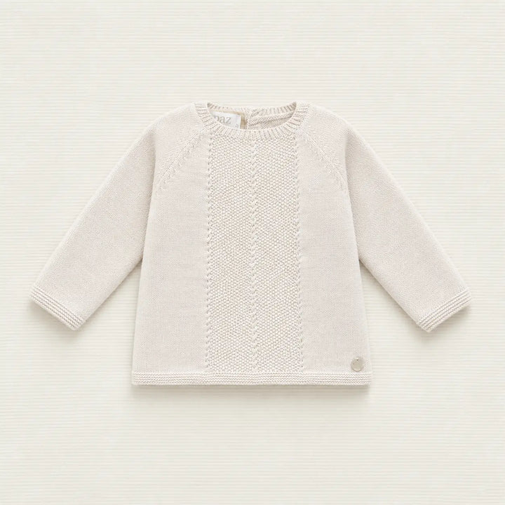 Blue Almonds Ltd Baby Four-Piece Knitted Gift Set in Winter Cream Paz Rodriguez