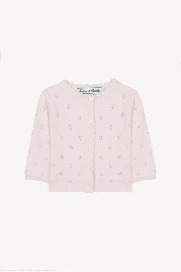 Blue Almonds Ltd Baby Girls Jumper - Pale Pink Tartine et Chocolat