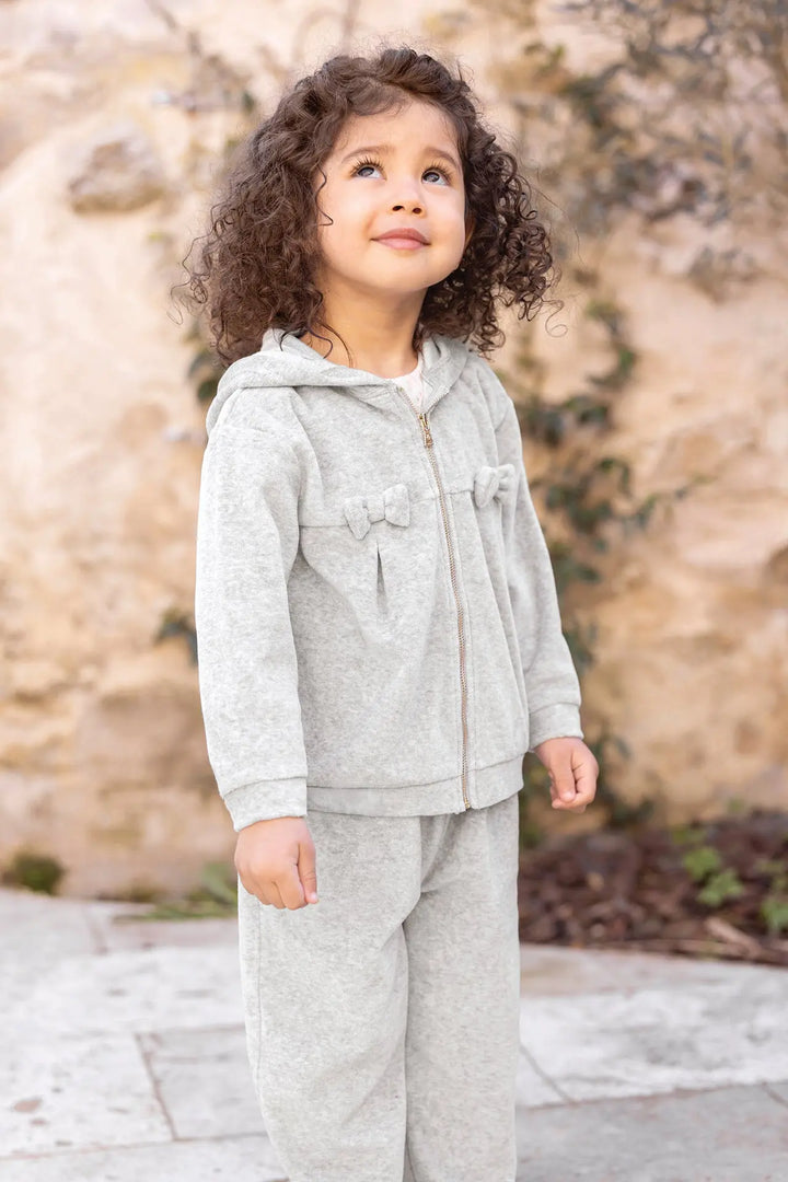 Blue Almonds Ltd Baby Girls Blush Pink T-Shirt & Grey Marl Tracksuit Set Tartine et Chocolat
