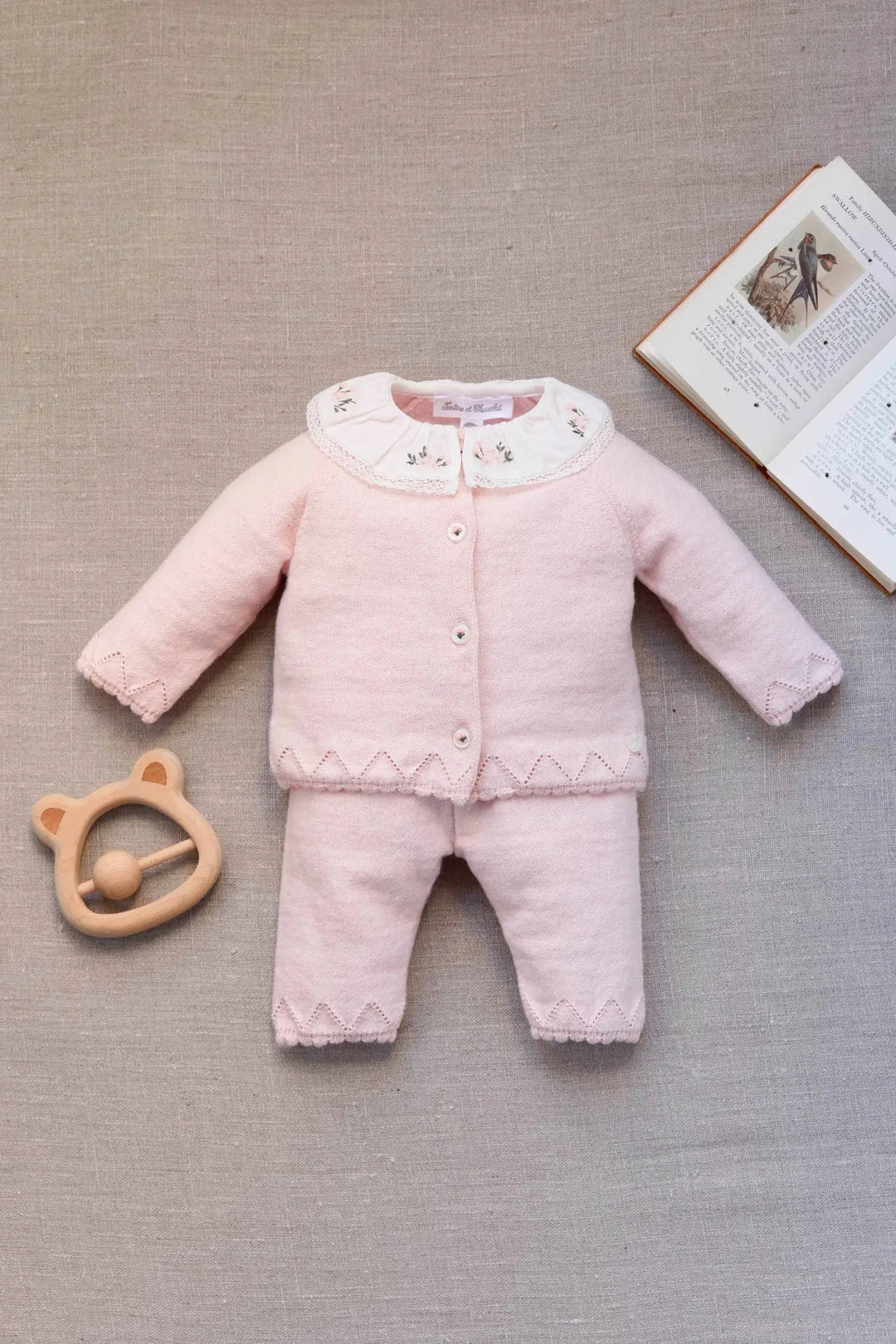 Blue Almonds Ltd Baby Girls Blush Pink Two-Piece Set Tartine et Chocolat