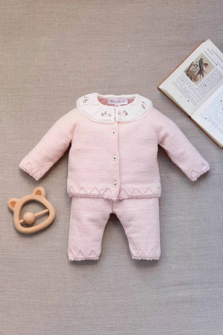 Blue Almonds Ltd Baby Girls Blush Pink Two-Piece Set Tartine et Chocolat