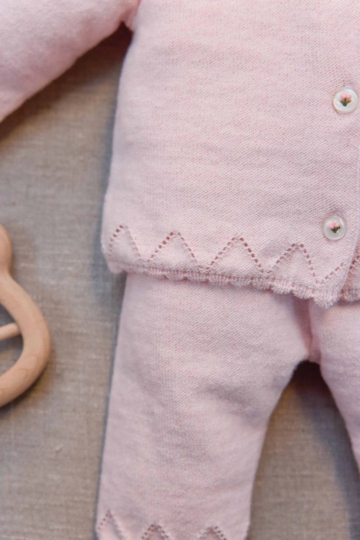Blue Almonds Ltd Baby Girls Blush Pink Two-Piece Set Tartine et Chocolat