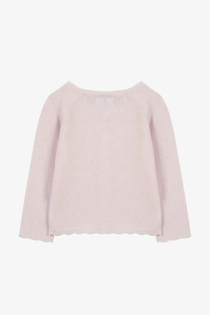 Blue Almonds Ltd Baby Girls Blush Pink Wool-Cashmere Cardigan Tartine et Chocolat