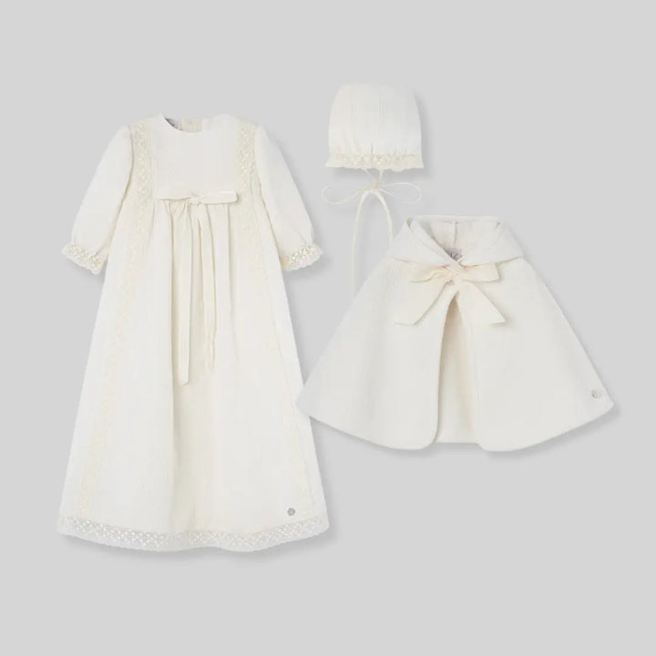 Blue Almonds Ltd Baby Girls Ceremony Dress Set in Soft Cream Paz Rodriguez