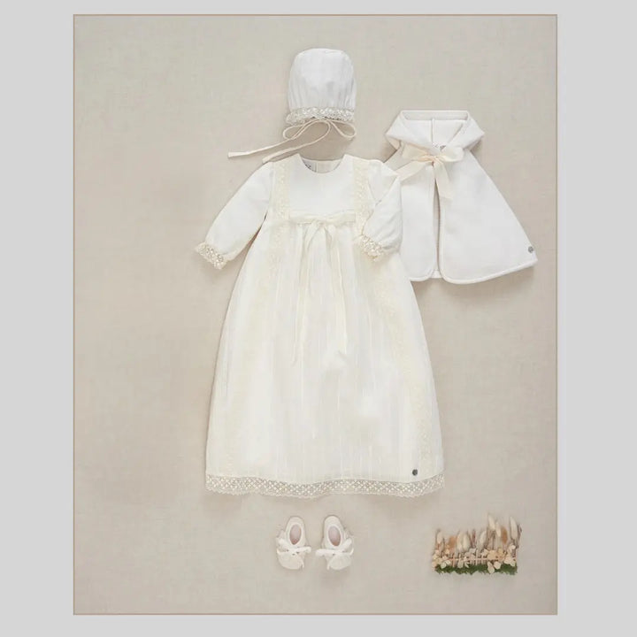 Blue Almonds Ltd Baby Girls Ceremony Dress Set in Soft Cream Paz Rodriguez