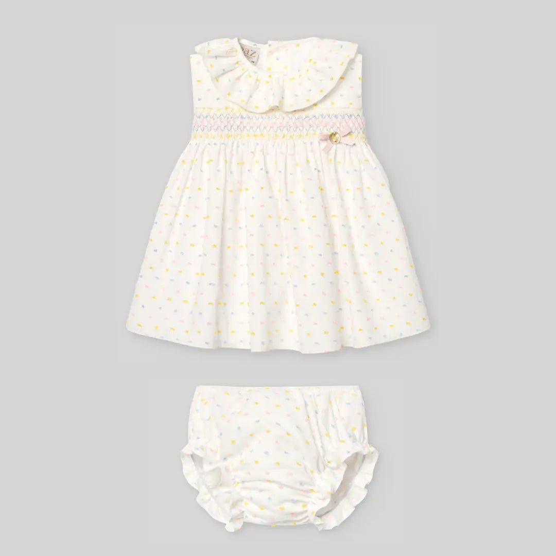 Blue Almonds Ltd Baby Girls Dress Set in Rainbow Parade Paz Rodriguez