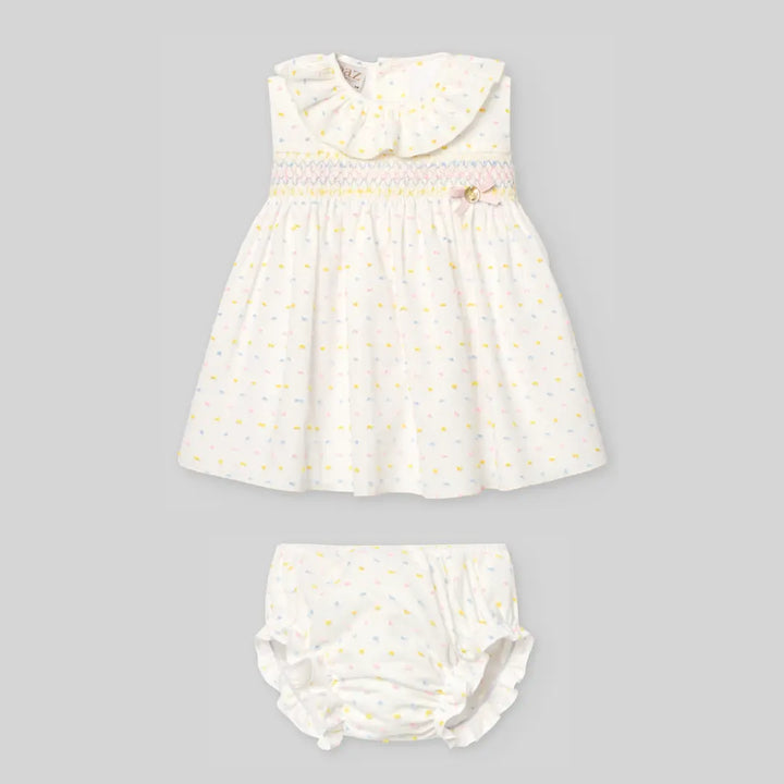 Blue Almonds Ltd Baby Girls Dress Set in Rainbow Parade Paz Rodriguez
