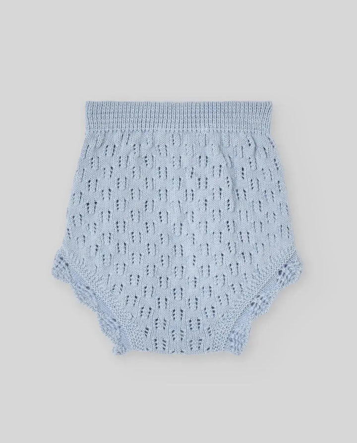 Blue Almonds Ltd KNIT NEWBORN BLOOMERS ESPUMA V26 - Sky Blue Paz Rodriguez