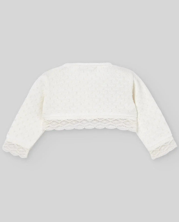 Blue Almonds Ltd KNIT NEWBORN SHORT CARDIGAN PAZ V26 - CreamBeige Paz Rodriguez