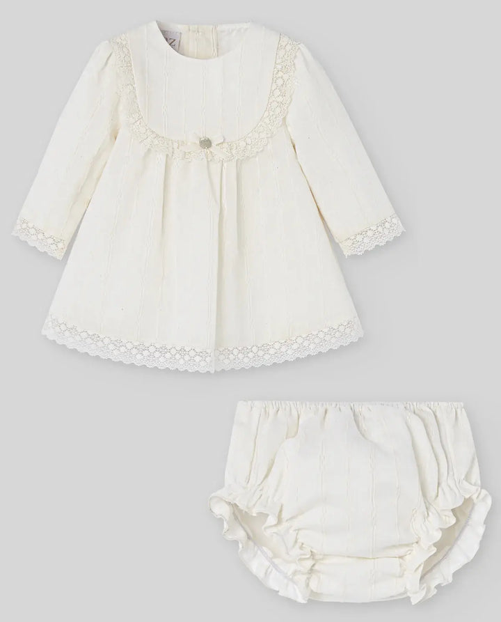 Blue Almonds Ltd Baby Girls Dress in Soft Cream Paz Rodriguez