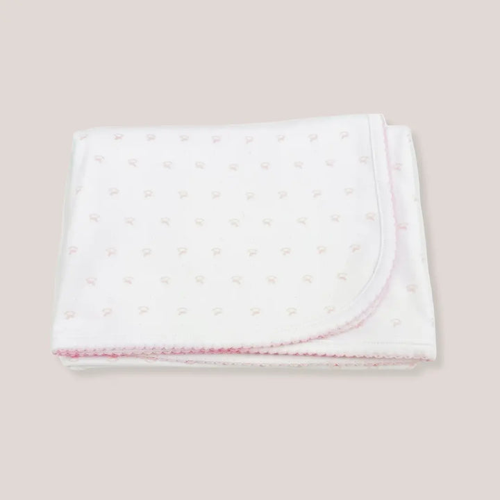 Blue Almonds Ltd Baby Girls Embroidered Blanket - Pink Rocking Horse Blue Almonds X Lyda Baby