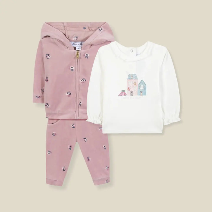 Blue Almonds Ltd Baby Girls Floral Tracksuits Set Tartine et Chocolat