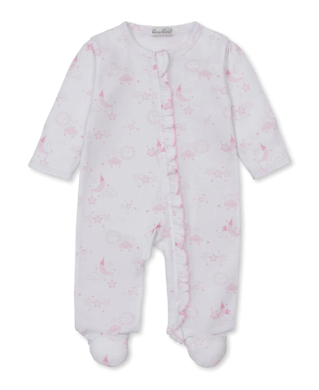 Blue Almonds Ltd Baby Girls Footie with Zip - Nightfall Kissy Kissy