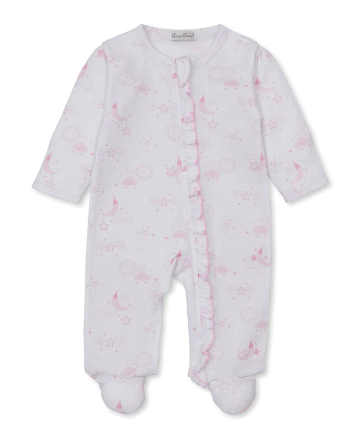 Blue Almonds Ltd Baby Girls Footie with Zip - Nightfall Kissy Kissy