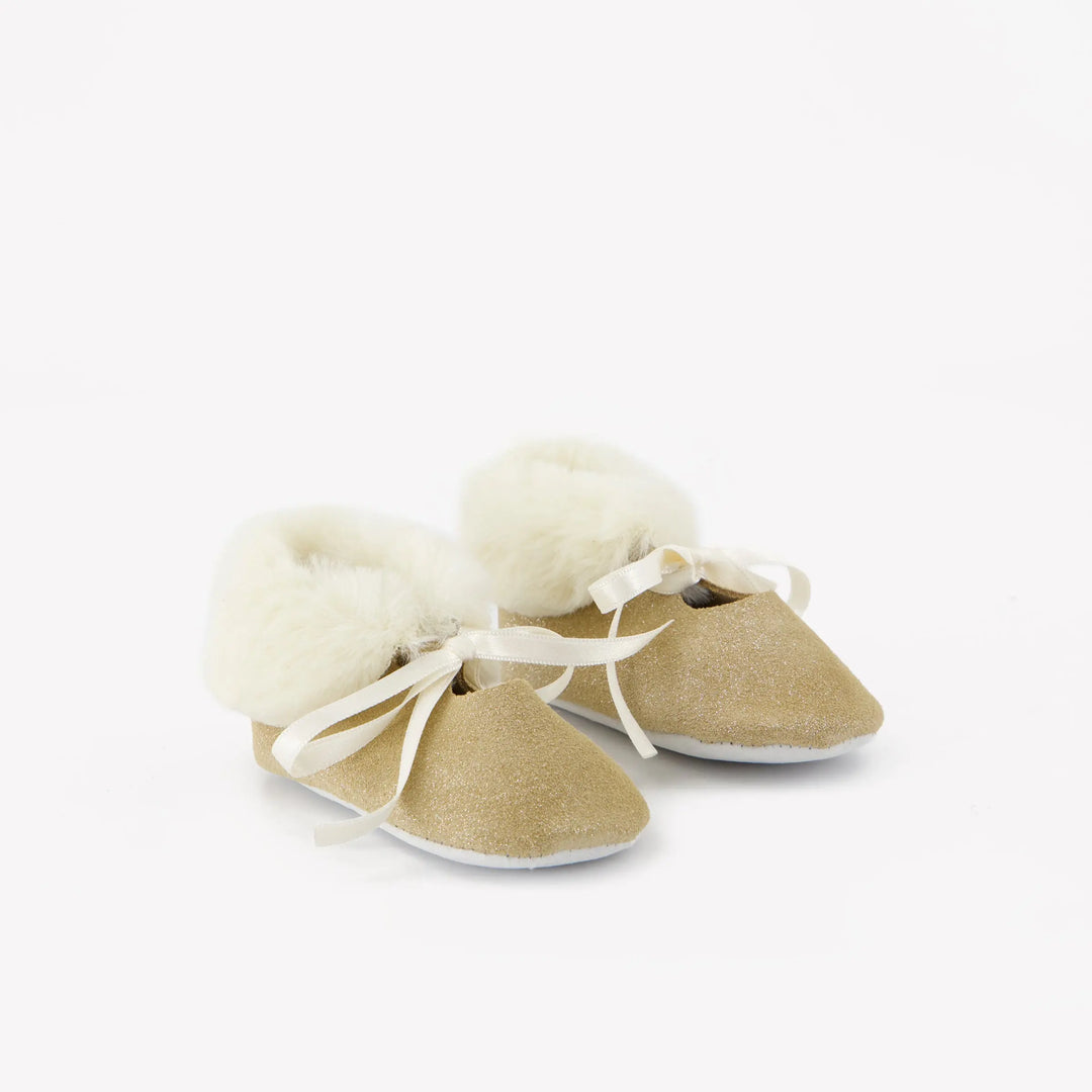 Blue Almonds Ltd Baby Girls Glitter Gold Winter Booties Tartine et Chocolat