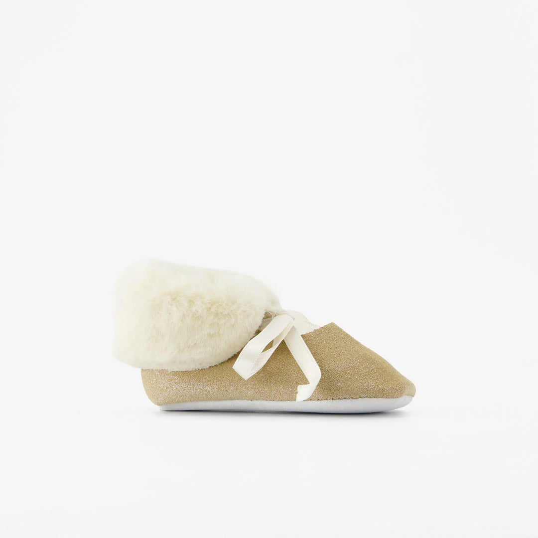 Blue Almonds Ltd Baby Girls Glitter Gold Winter Booties Tartine et Chocolat