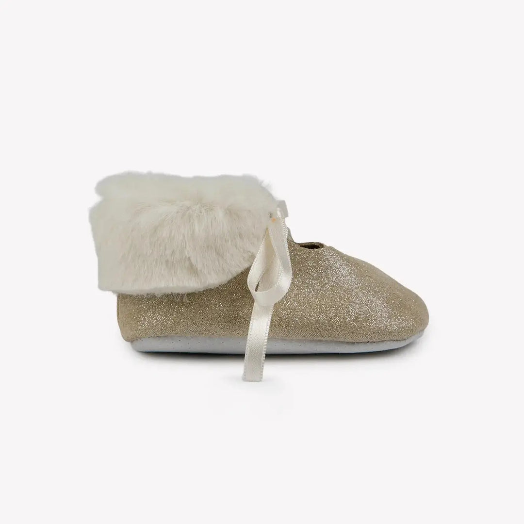 Blue Almonds Ltd Baby Girls Gold Faux Fur Booties Tartine et Chocolat