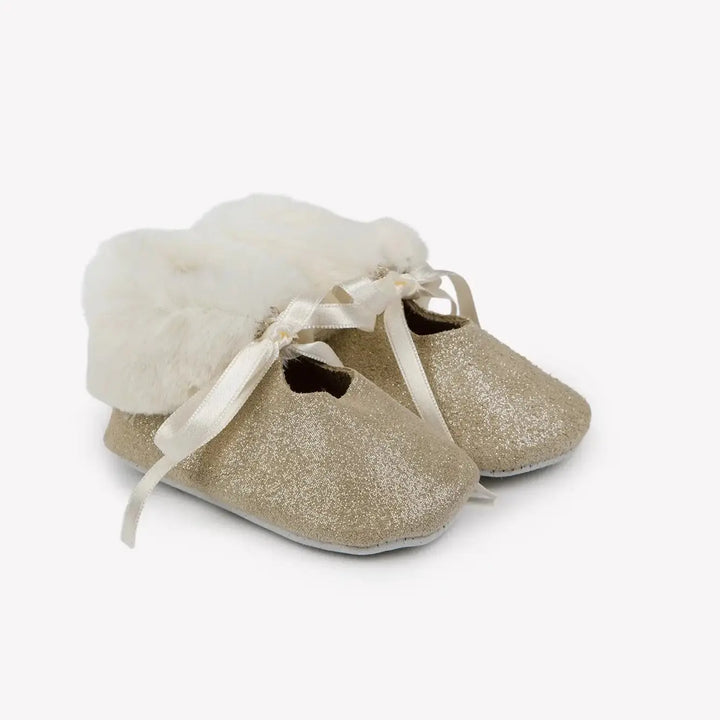 Blue Almonds Ltd Baby Girls Gold Faux Fur Booties Tartine et Chocolat