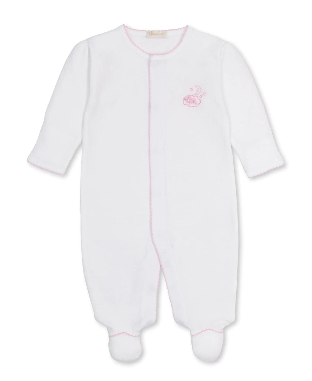 Blue Almonds Ltd Baby Girls Hand Embroidered Babygrow - Goodnight Bears Kissy Kissy