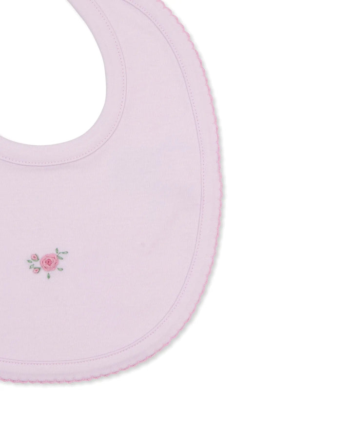 Baby Girls Hand Embroidered Bib - Cottage Roses