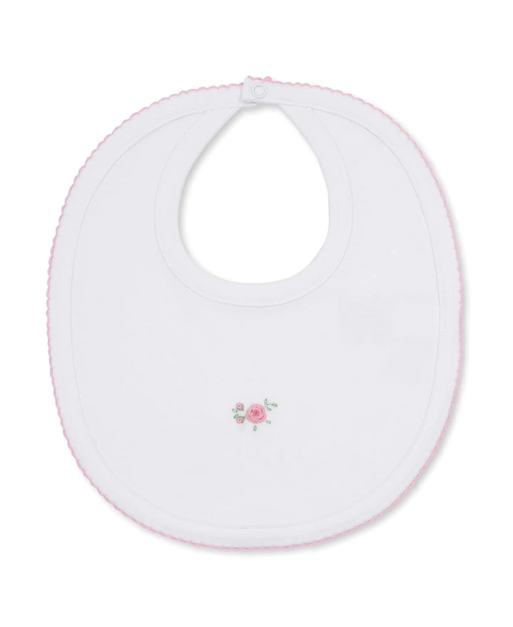 Baby Girls Hand Embroidered Bib - Cottage Roses