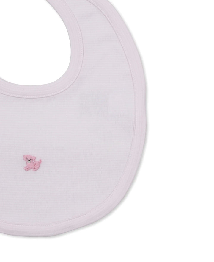 Baby Girls Hand Embroidered Bib - Puppy Paws