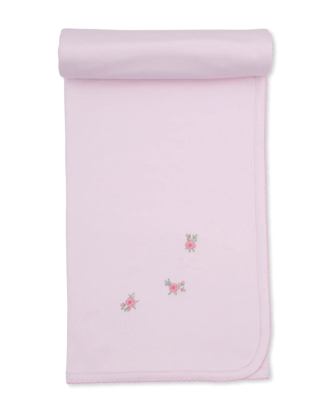 Blue Almonds Ltd Baby Girls Hand Embroidered Blanket - Cottage Roses Kissy Kissy