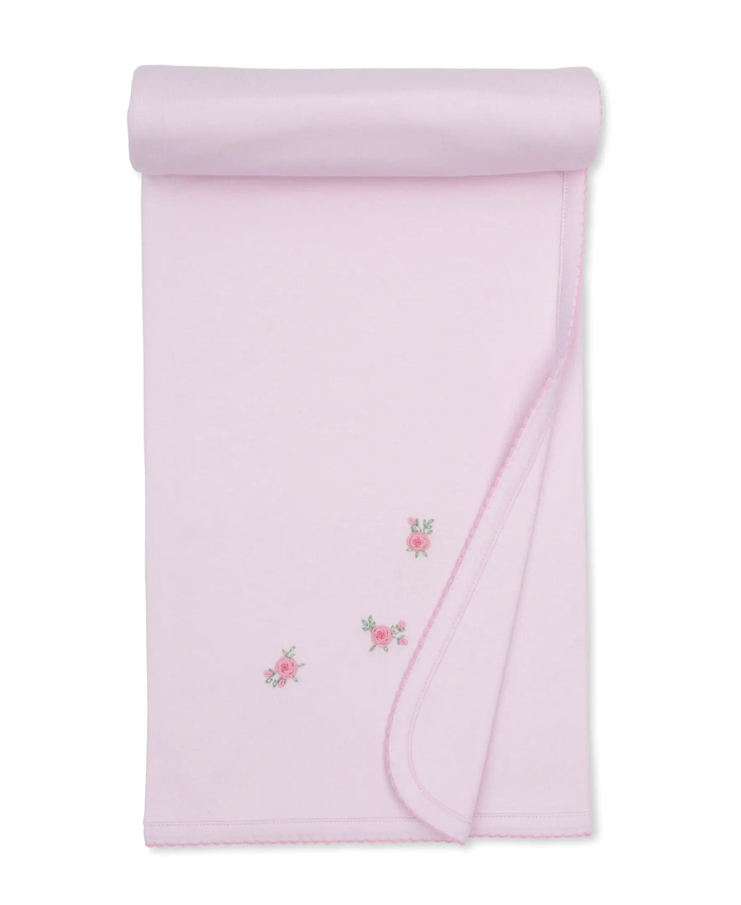 Baby Girls Hand Embroidered Blanket - Cottage Roses