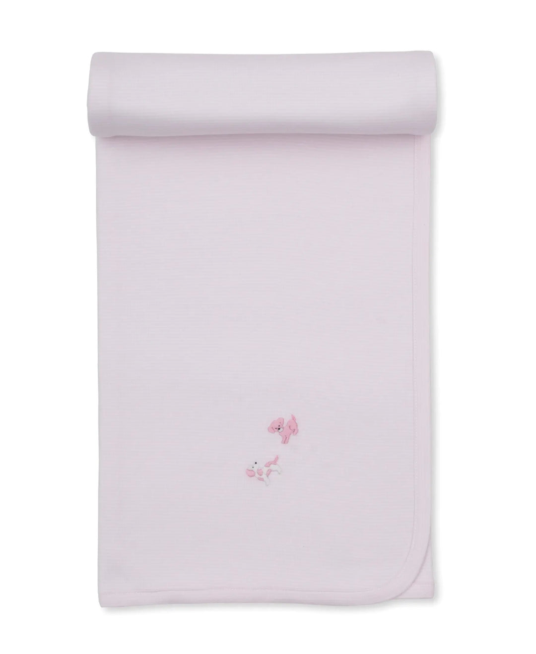 Blue Almonds Ltd Baby Girls Hand Embroidered Blanket - Puppy Paws Kissy Kissy