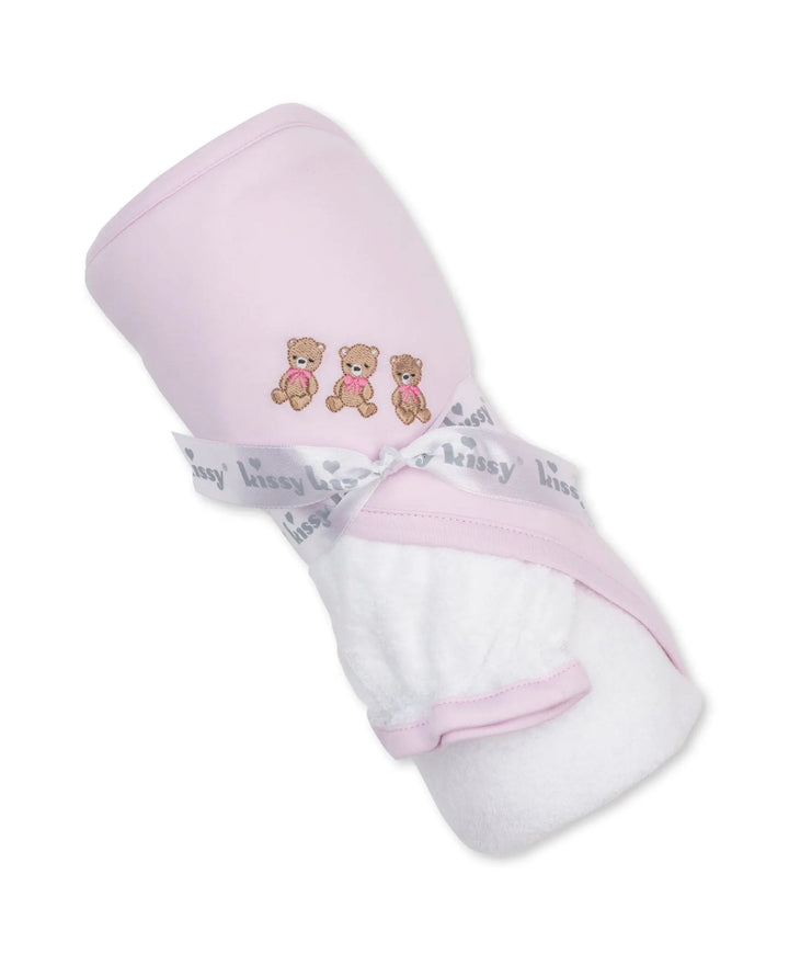 Baby Girls Hooded Towel and Mitt Set - Teddy Bear Club