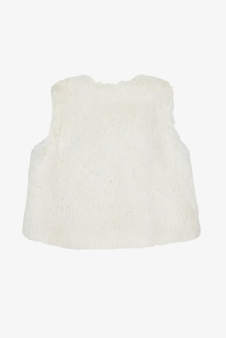 Blue Almonds Ltd Baby Girls Ivory Faux Fur Gilet Tartine et Chocolat