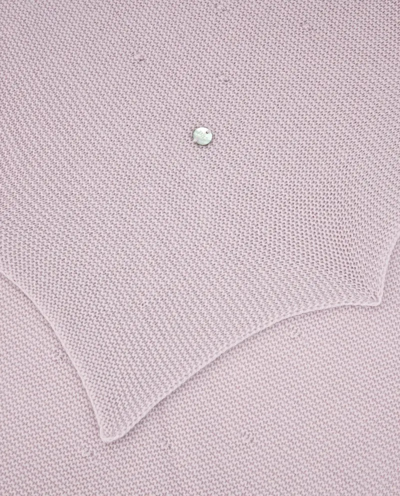Blue Almonds Ltd Baby Girls Knitted Blanket in Soft Mauve Paz Rodriguez
