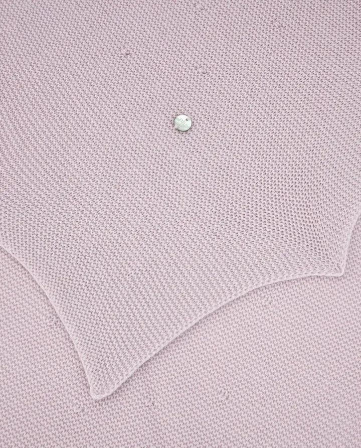Blue Almonds Ltd Baby Girls Knitted Blanket in Soft Mauve Paz Rodriguez