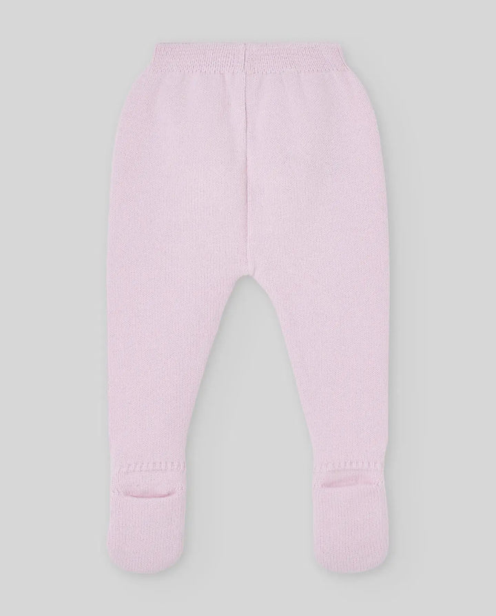 Baby Girls Knitted Bonnet, Jumper & Leggings Set Nai in Light Pink & Cream