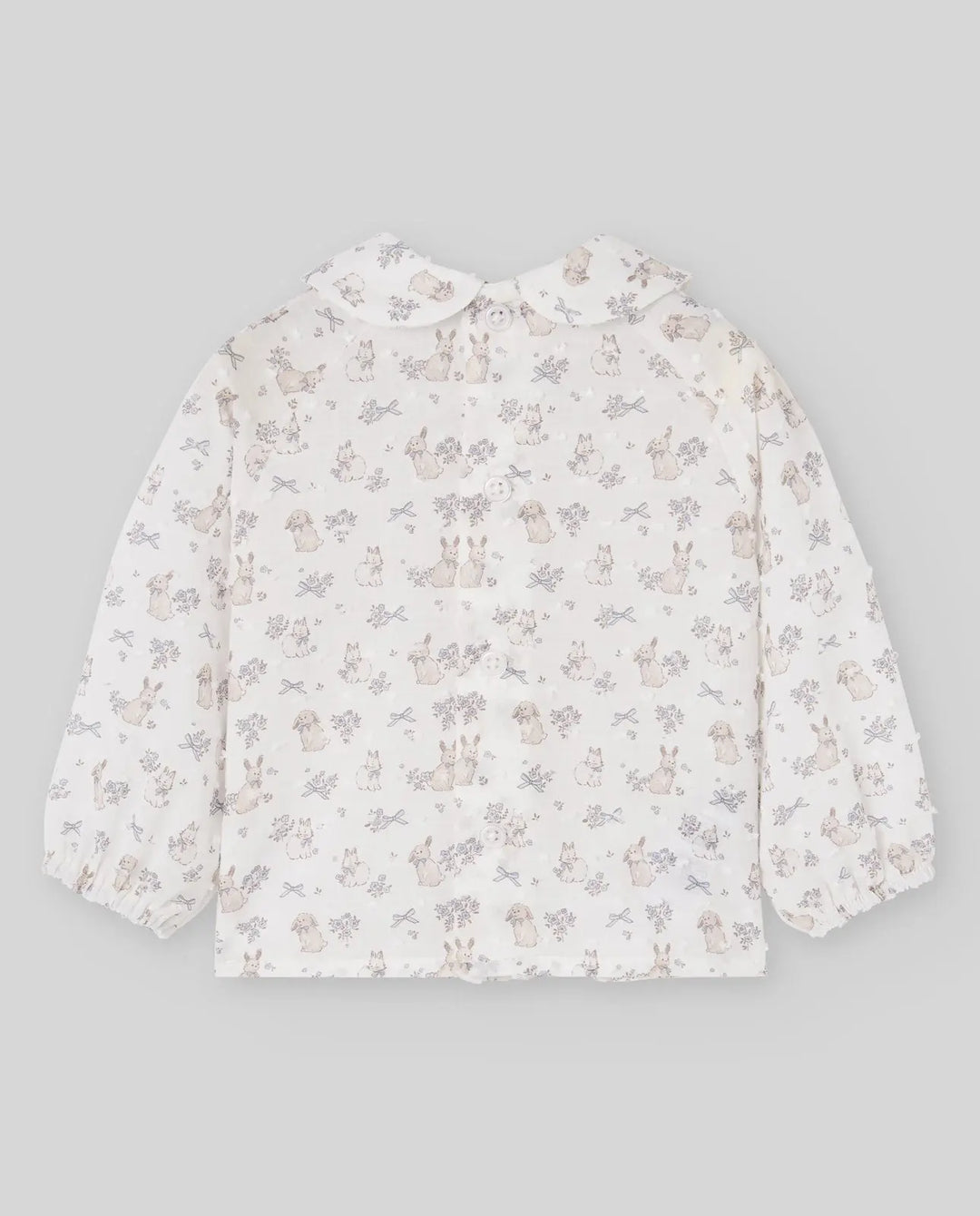 Baby Girls Knitted Cardigan, Woven Blouse & Shorts Set Val in Chalk Blue