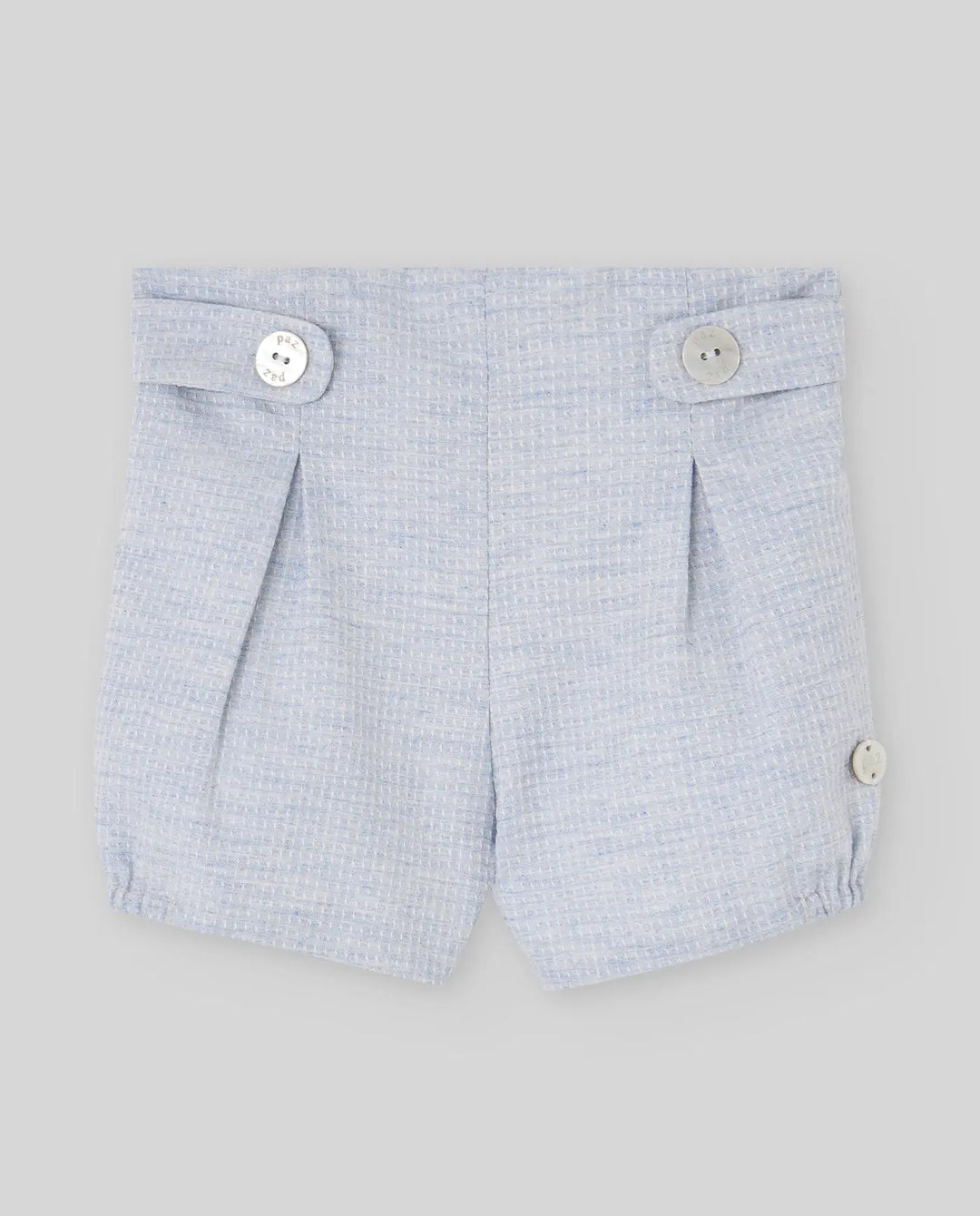 Baby Girls Knitted Cardigan, Woven Blouse & Shorts Set Val in Chalk Blue
