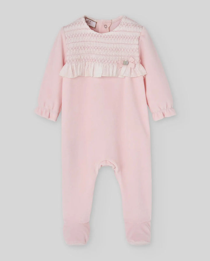 Baby Girls Knitted Hat & Romper Set Ternura in Chalk Pink