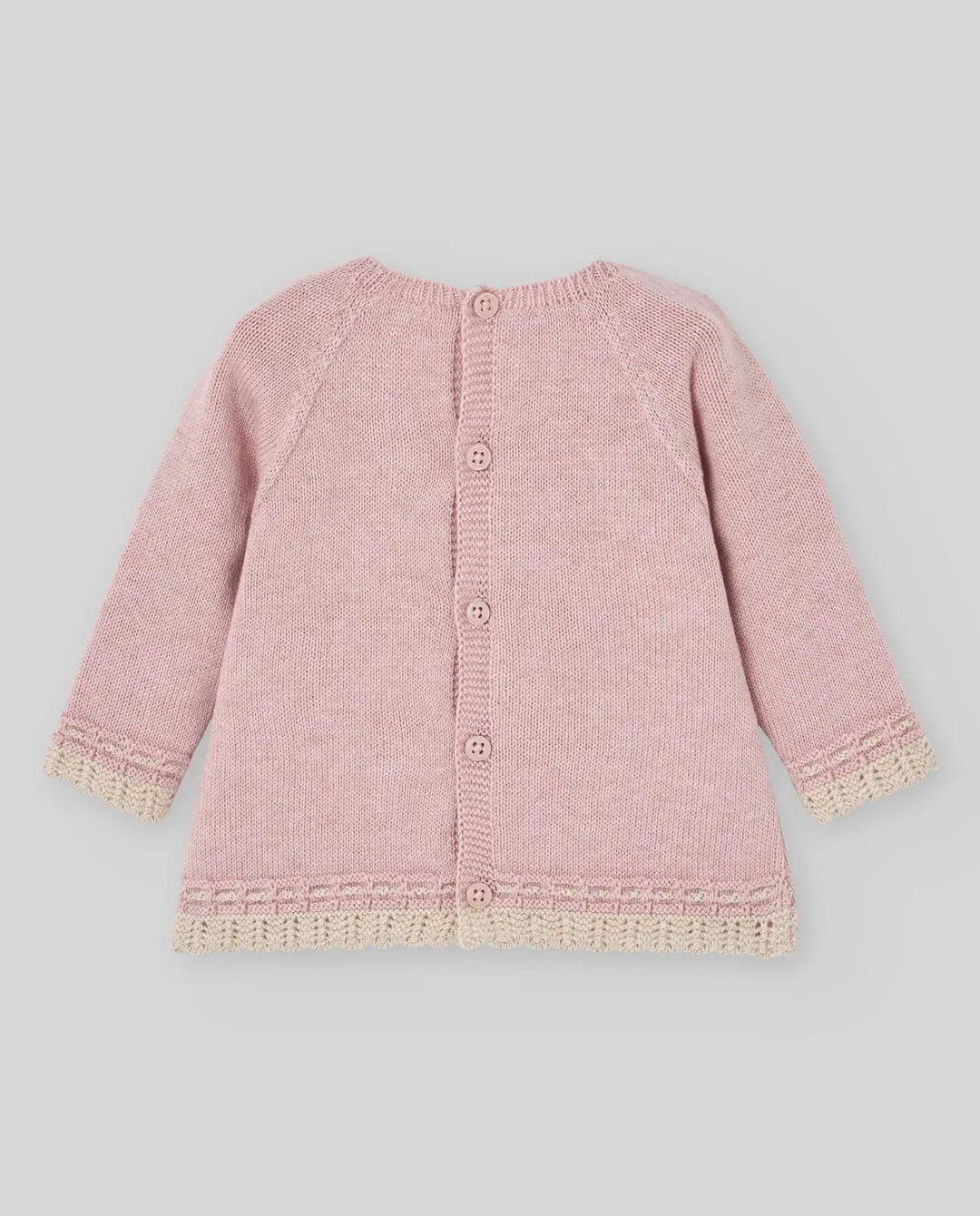 Baby Girls Knitted Hat, Jumper & Leggings Set Val in Powder Pink & Light Brown