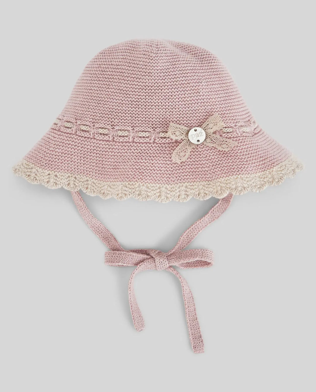 Baby Girls Knitted Hat, Jumper & Leggings Set Val in Powder Pink & Light Brown