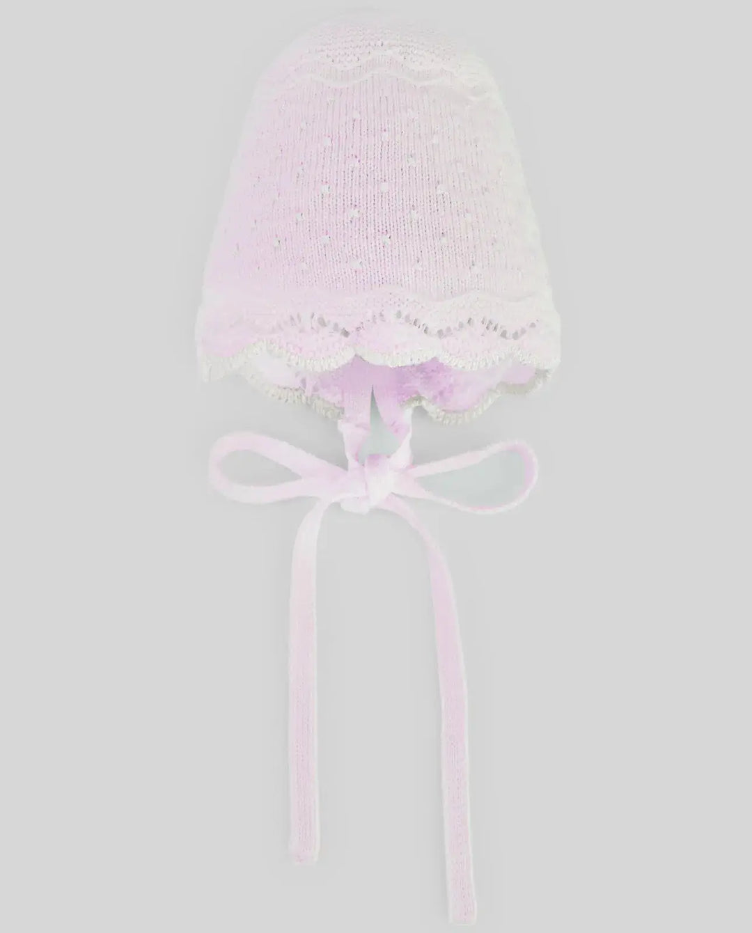 Blue Almonds Ltd KNIT NEWBORN BONNET PAZ V26 - Chalk PinkCream Paz Rodriguez