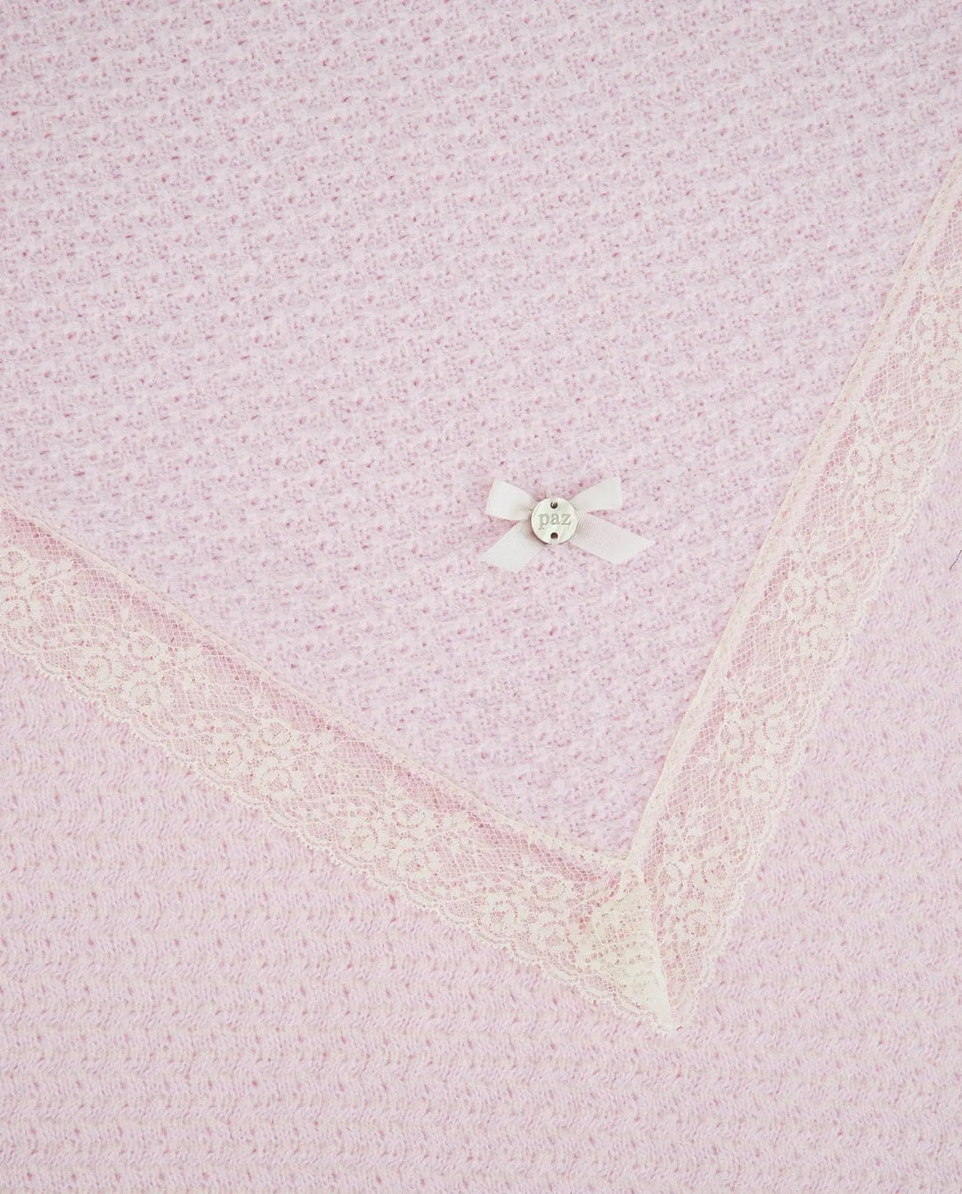 Blue Almonds Ltd Baby Girls Knitted Shawl Nai in Light Pink & Cream Paz Rodriguez
