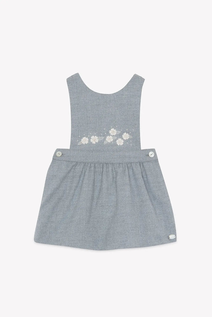 Blue Almonds Ltd Baby Girls Mid-Grey Marl Dress & Blush Pink Bodysuit Set Tartine et Chocolat