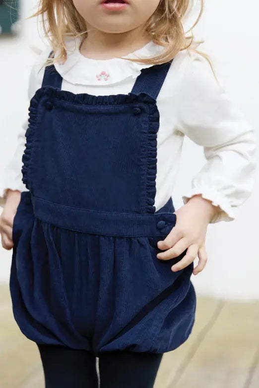 Blue Almonds Ltd Baby Girls Navy Woven Dungarees Set Tartine et Chocolat