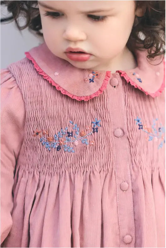 Blue Almonds Ltd Baby Girls Plum Soft Corduroy Dress Tartine et Chocolat