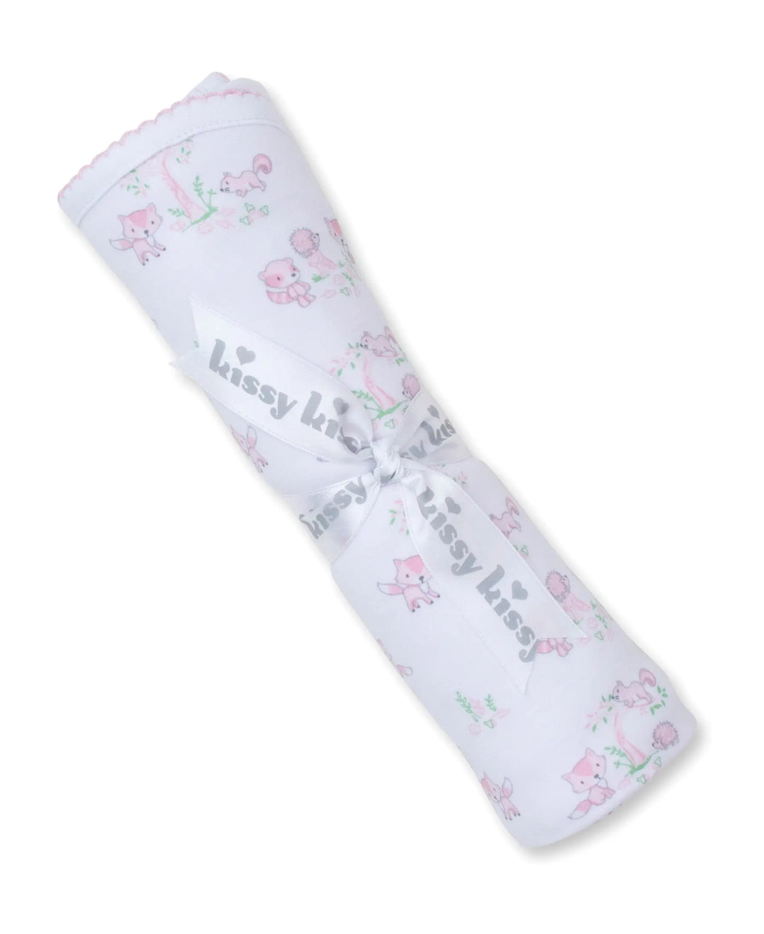 Blue Almonds Ltd Baby Girls Receiving Blanket - Forest Fun Blue Almonds